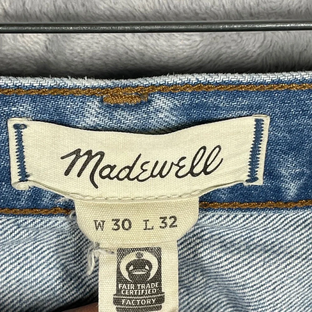 Madewell The 1991 Straight Leg Jeans Light Wash Button Fly DM8370 Mens 30x32